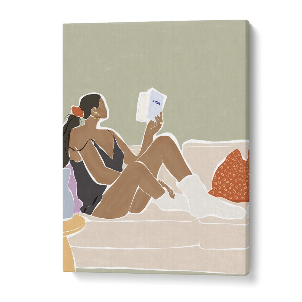 Women Reading a Book By Ivy Green Women Illustration Paintings in Gallery Wrap