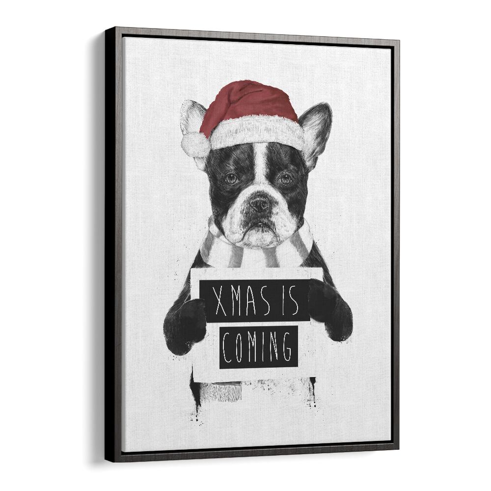 Xmas Is Coming By Balazs Solti Kids Room Art in Black Floater Frame