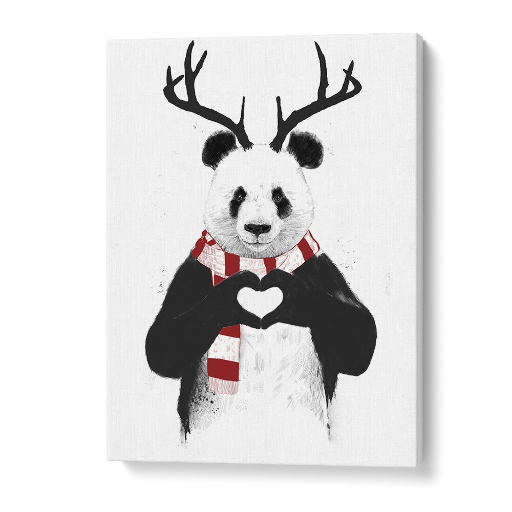 Xmas Panda By Balazs Solti Kids Room Art in Gallery Wrap