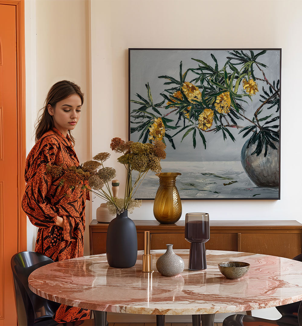 YELLOW BANKSIA STILL LIFE
