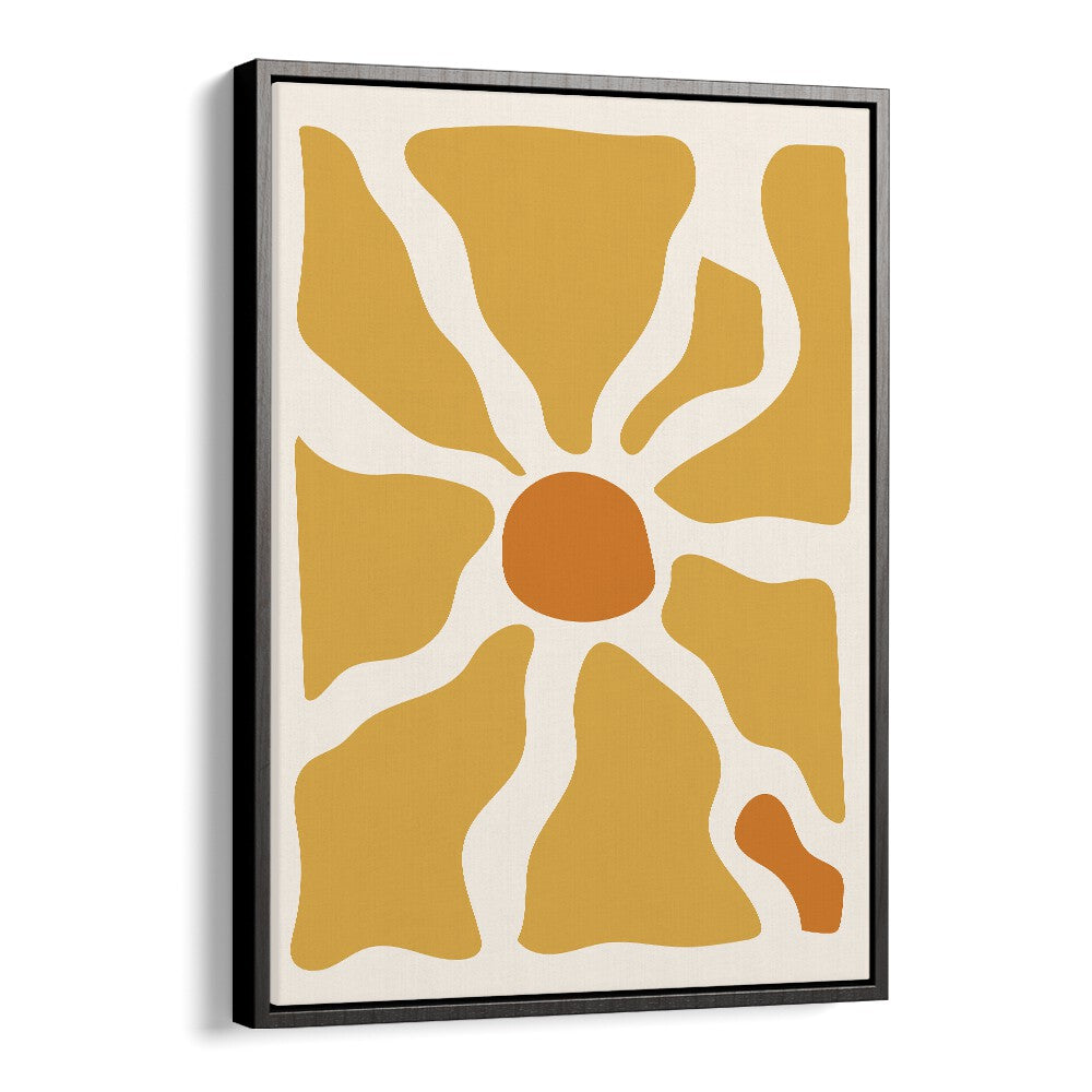 Yellow Lagoon I  Boho Art  Artwork in Black Floater Frame