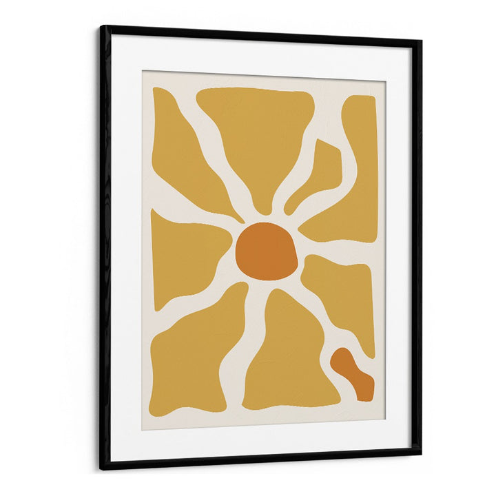 Yellow Lagoon I  Boho Art  Artwork in Black Frame With Mount