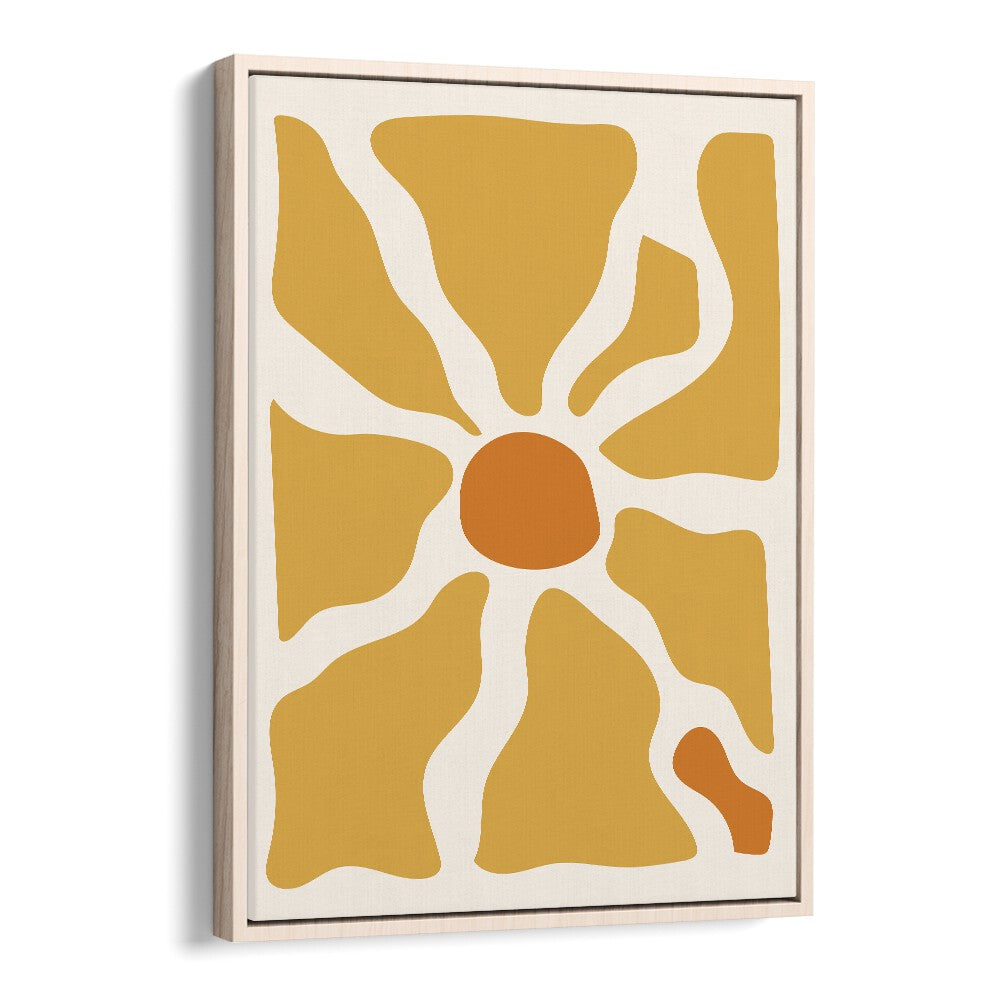 Yellow Lagoon I I Boho Art Artwork in Oak Wood Floater Frame