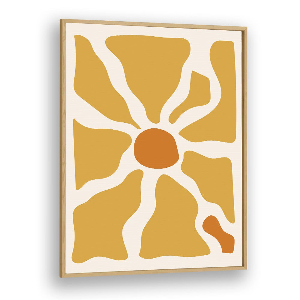 Yellow Lagoon Ii Boho Art Artwork  in Oak Wood Plain Frame