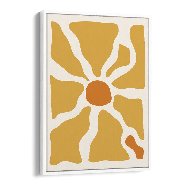 Yellow Lagoon II Boho Art  Artwork in White Floater Frame