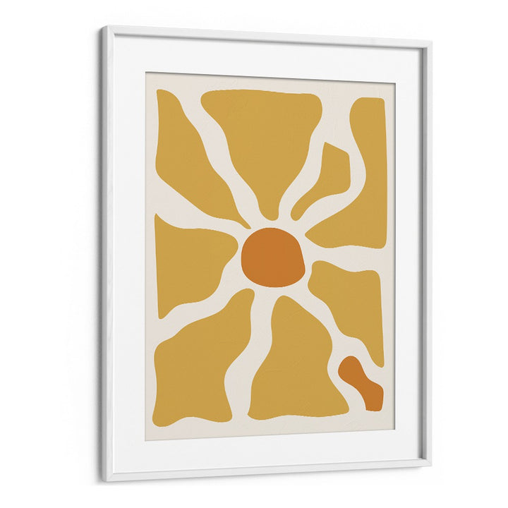 Yellow Lagoon I  Boho Art  Artwork in White Frame With Mount