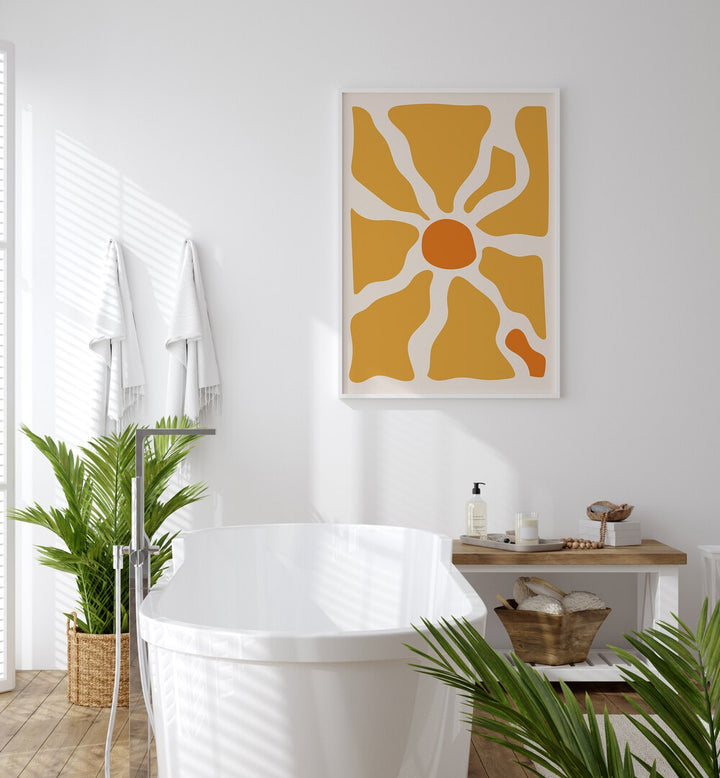 Yellow lagoon-I boho wall art painting artwork Hanged on a Wall