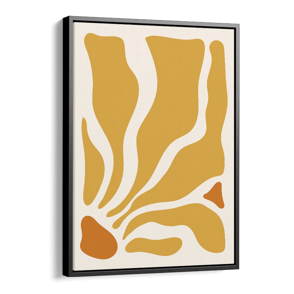 Yellow Lagoon II  Boho Art  Artwork in Black Floater Frame