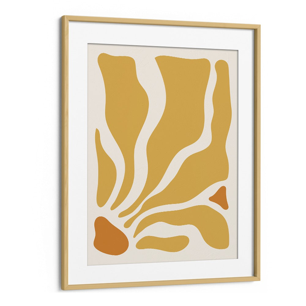 Yellow Lagoon II Boho Art Artwork in Oak Wood Frame With Moun