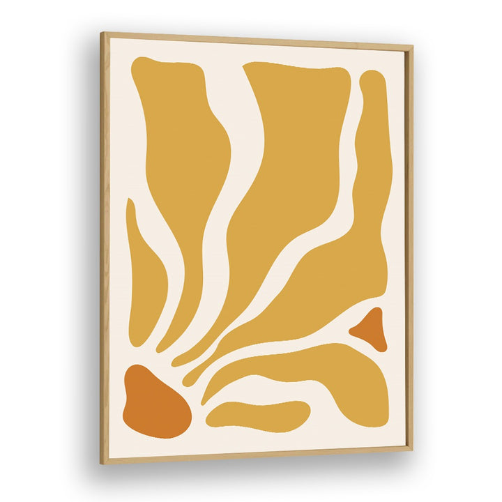 Yellow Lagoon Ii Boho Art Artwork  in Oak Wood Plain Frame