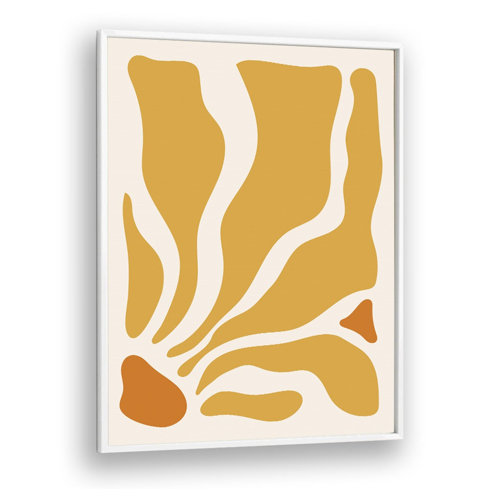 Yellow Lagoon II Boho Art  Artwork in White Floater Frame