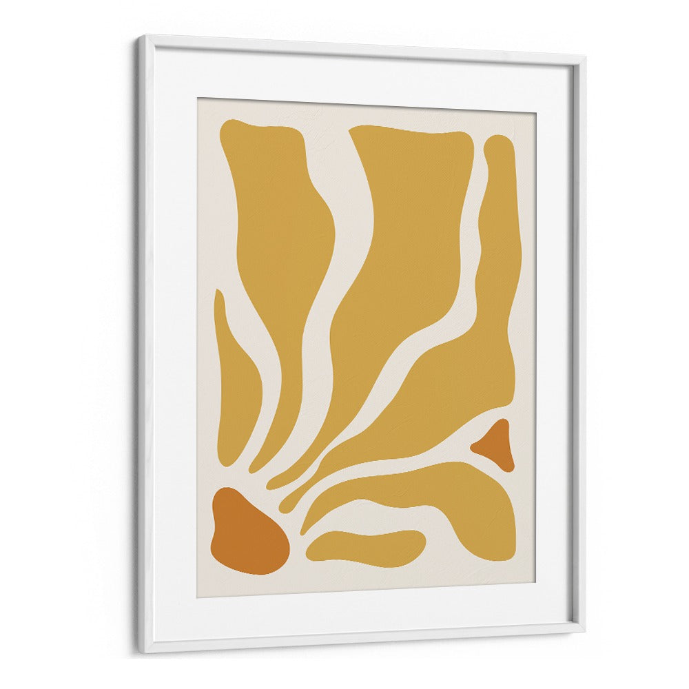 Yellow Lagoon II  Boho Art  Artwork in White Frame With Mount