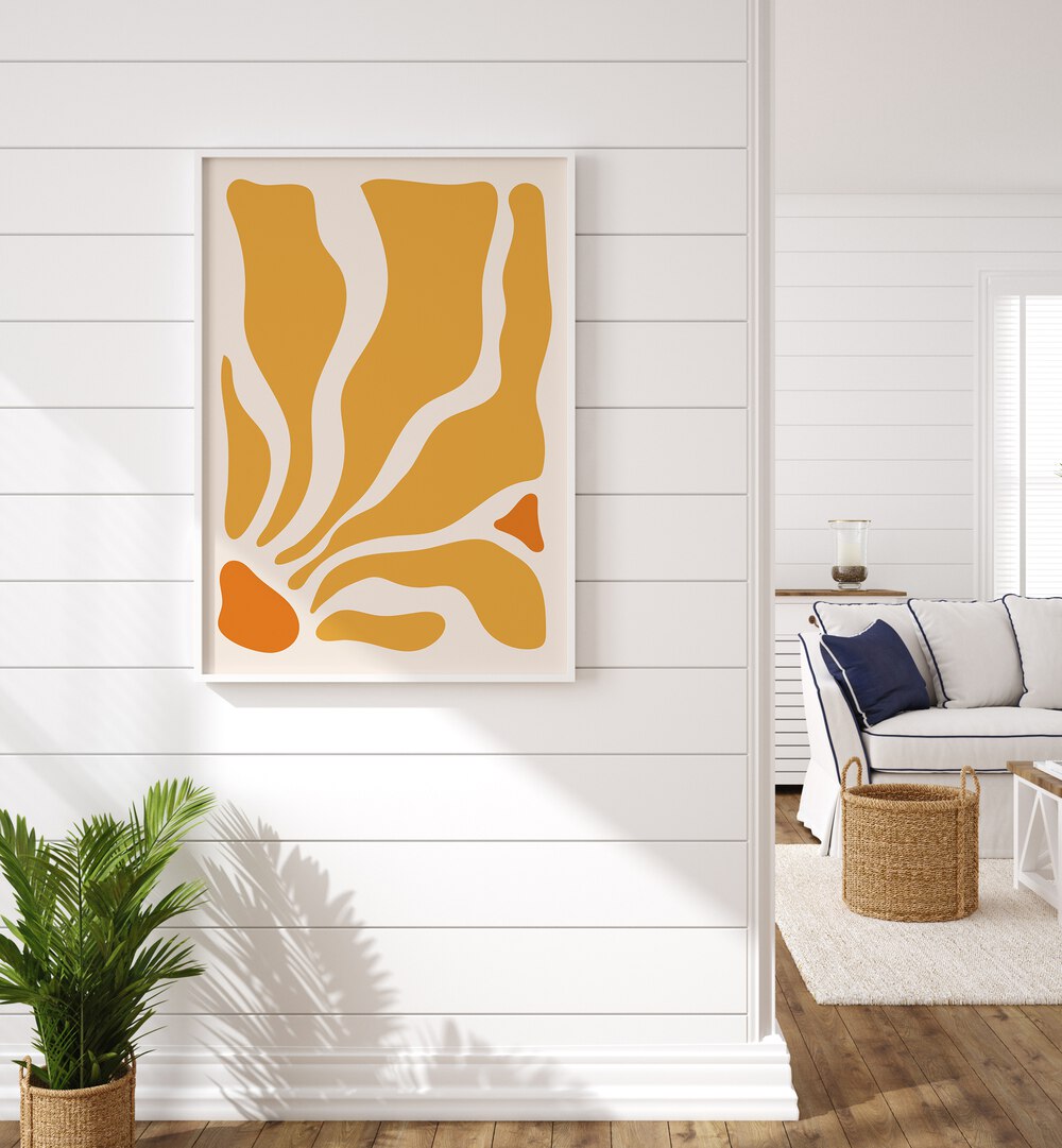 Yellow lagoon-II boho wall art painting artwork Hanged on a Wall 