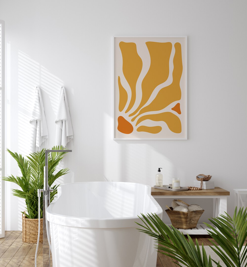 Yellow lagoon-II boho wall art painting artwork Hanged on a Wall 