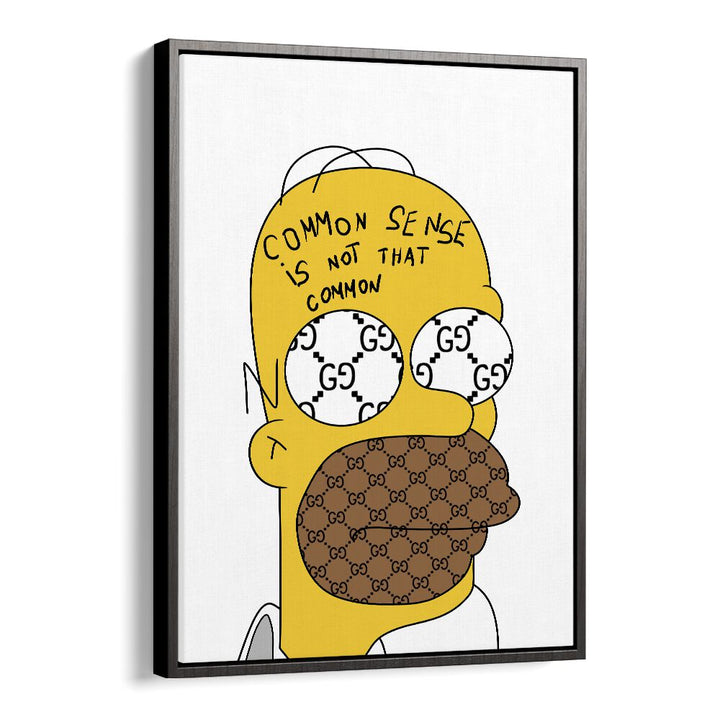 Yellow Simpson Comic Art Artwork in Black Floater Frame