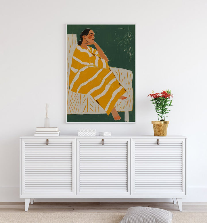 YELLOW PLUM , WOMEN ILLUSTRATION PAINTING