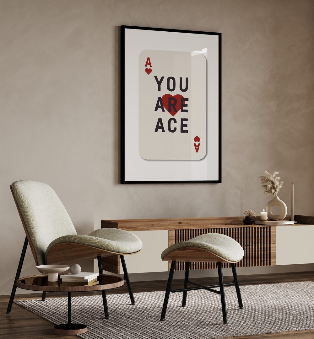 You Are Ace sports Artwork Placed on a wall In A Living Room 