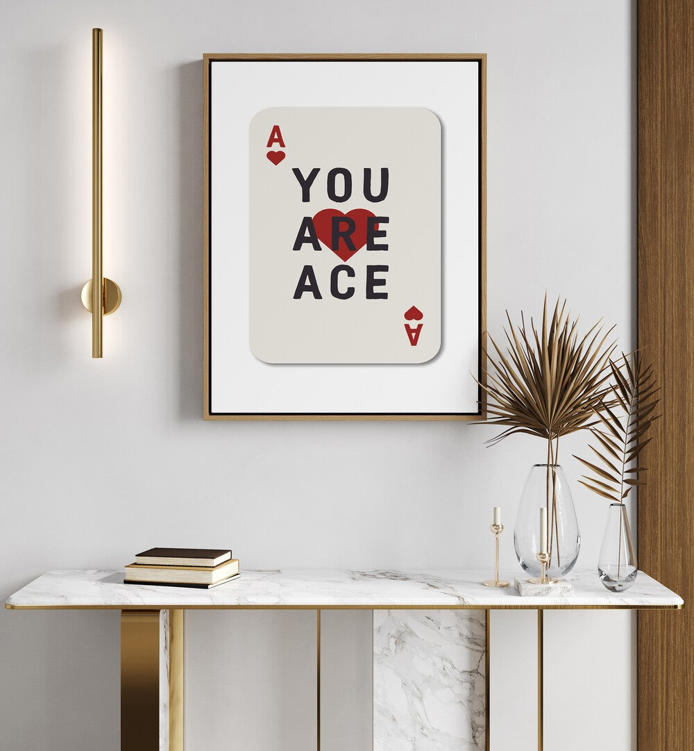 You Are Ace sports Artwork Placed on a wall In A Living Room