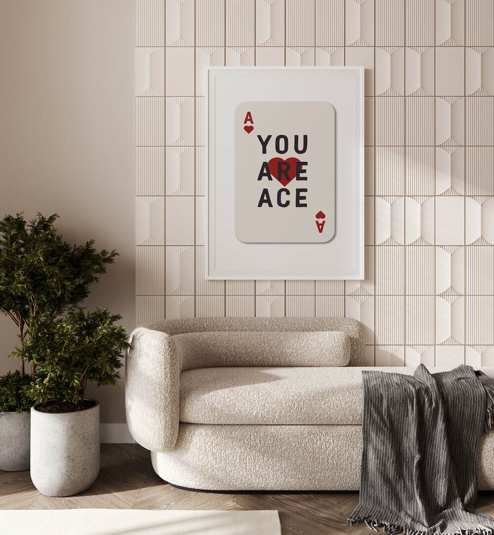 You Are Ace sports Artwork Placed on a wall In A Living Room 