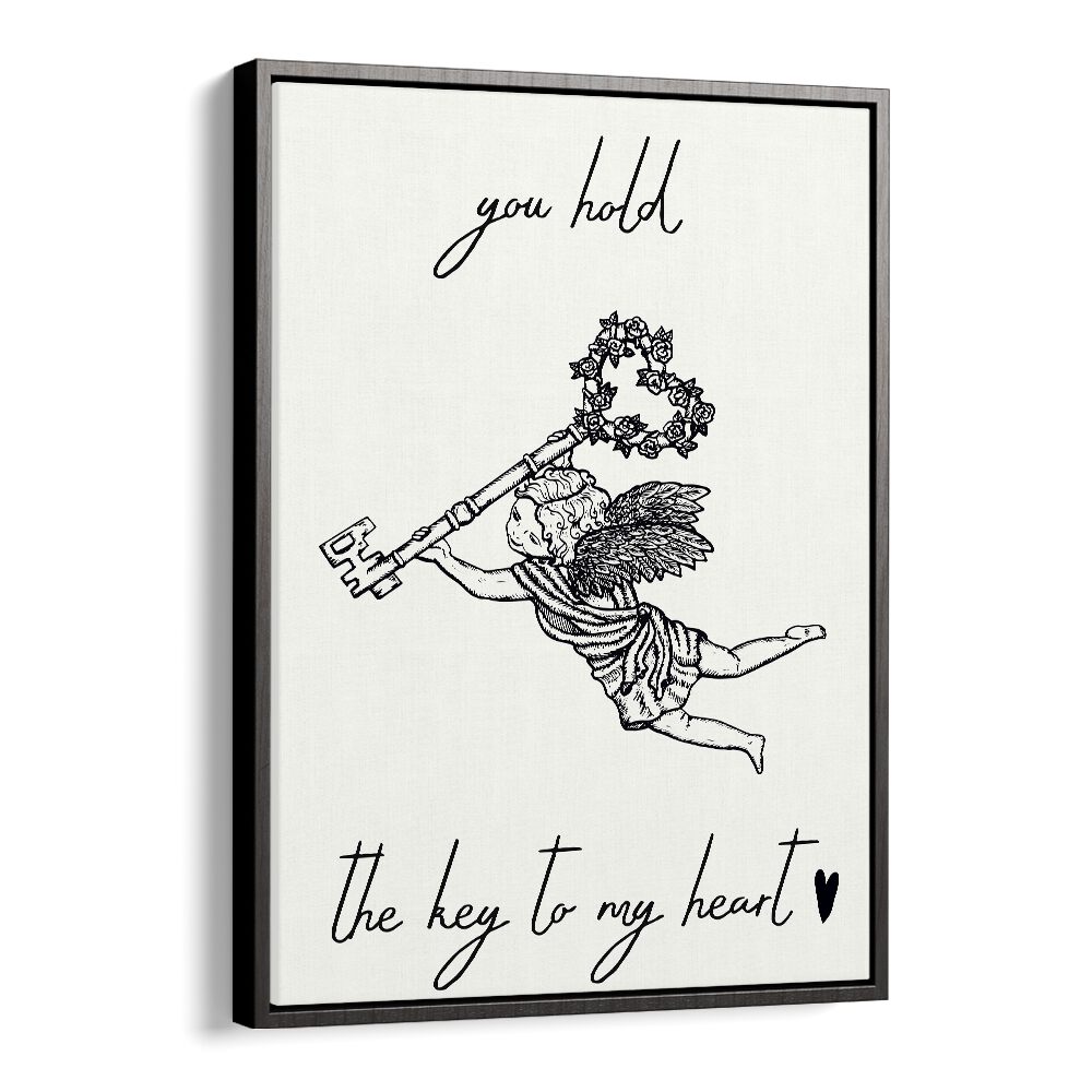 You Hold The Key To My Heart Fashion Art Artwork in Black Floater Frame
