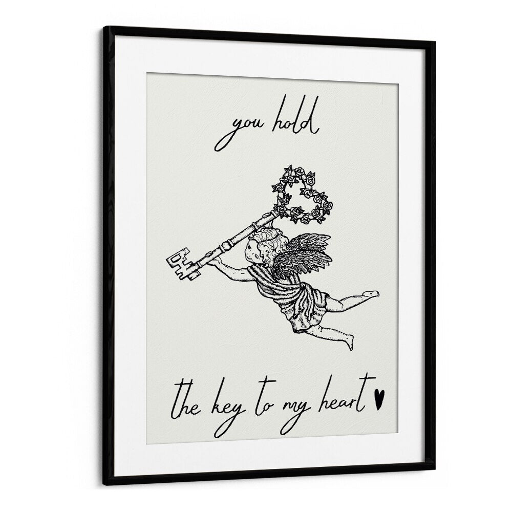 You Hold The Key To My Heart Fashion Art Artwork in Black Frame With Mount
