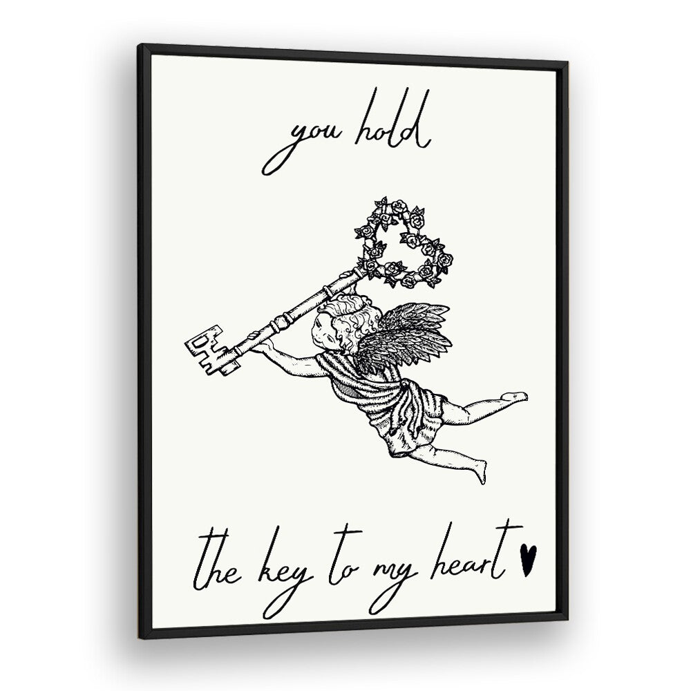 You Hold The Key To My Heart Fashion art Artwork in Black Plain Frame
