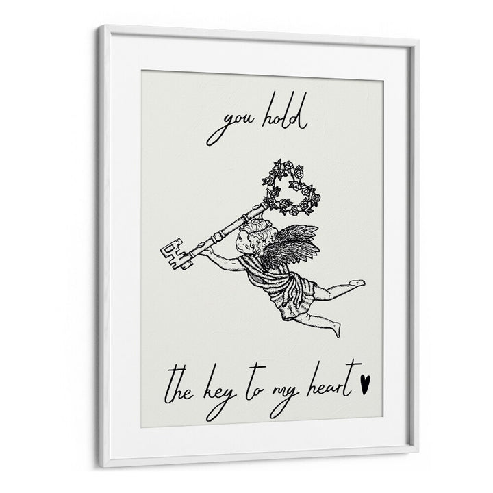 You Hold The Key To My Heart Fashion Art Artwork in White Frame With Mount