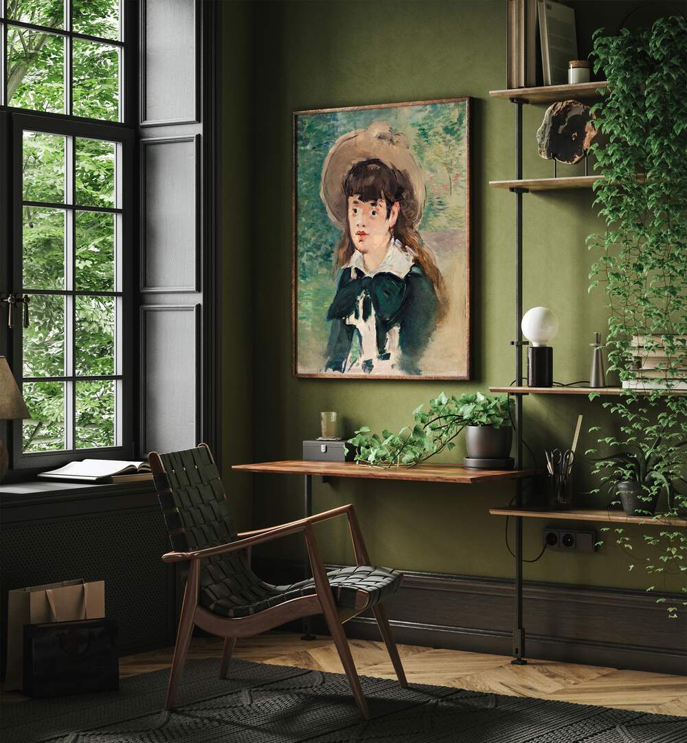 YOUNG GIRL ON A BENCH  , VINTAGE PAINTINGS