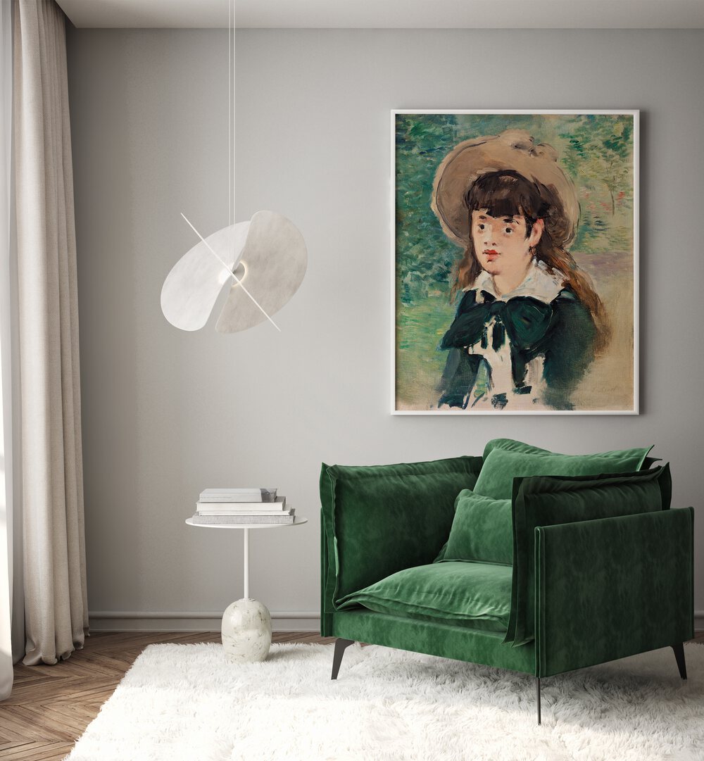 YOUNG GIRL ON A BENCH  , VINTAGE PAINTINGS