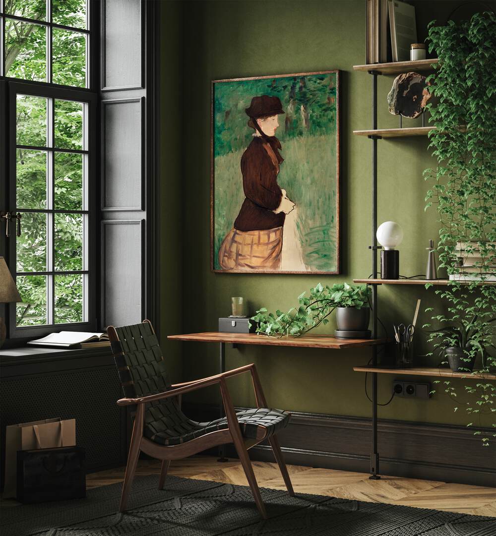 YOUNG WOMAN IN A GARDEN  , VINTAGE PAINTINGS