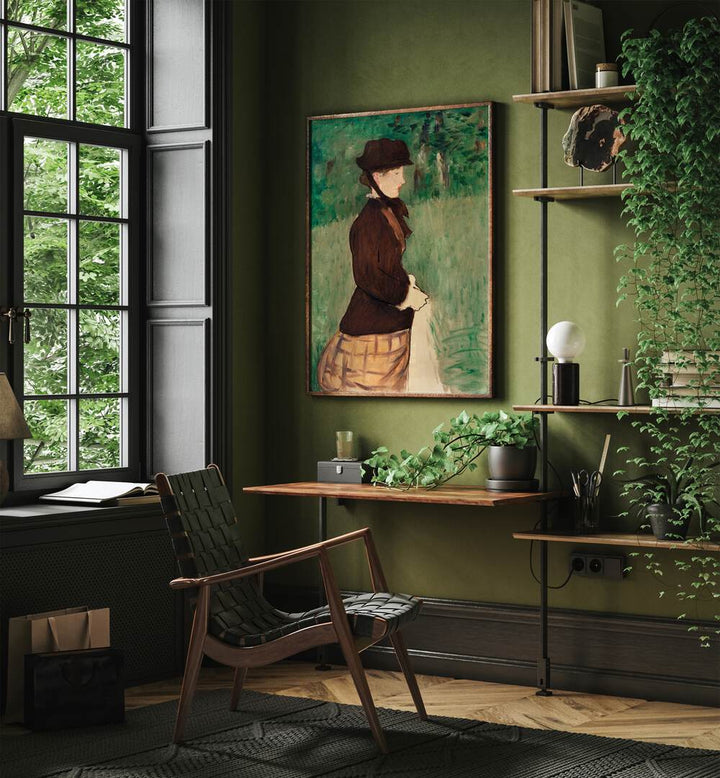 YOUNG WOMAN IN A GARDEN  , VINTAGE PAINTINGS