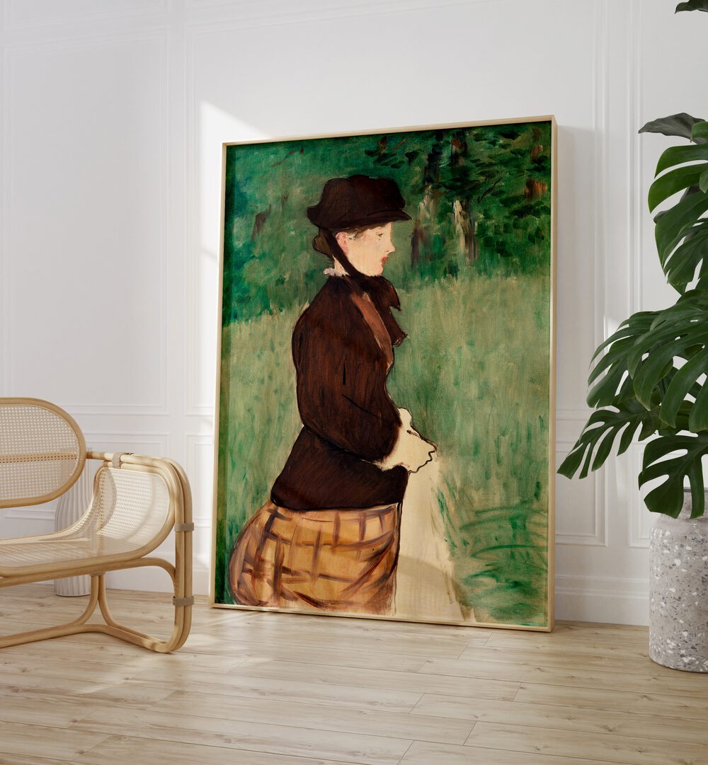 YOUNG WOMAN IN A GARDEN  , VINTAGE PAINTINGS