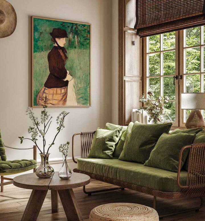 YOUNG WOMAN IN A GARDEN  , VINTAGE PAINTINGS