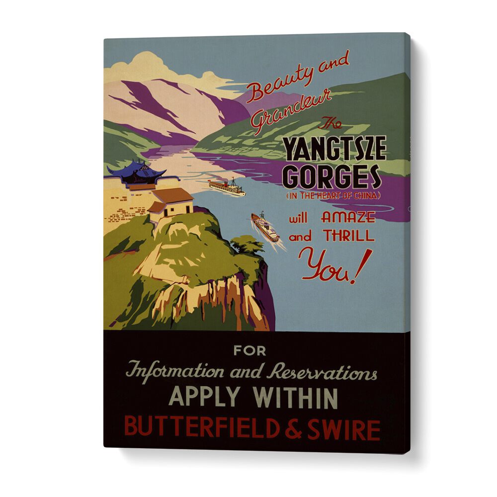 Yangtze Gorges  Retro Travel Posters in Gallery Wrap