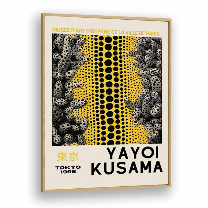 Yayoi Kusama  Japanese Vintage Paintings in Oak Wood Plain Frame