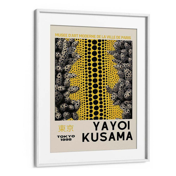 Yayoi Kusama  Japanese Vintage Paintings in White Frame With Mount