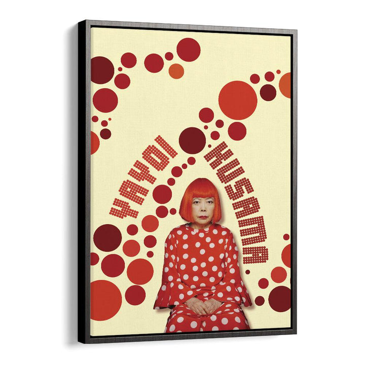 Yayoi Kusama By Grishma Korjani Artist Tribute Posters in Black Floater Frame