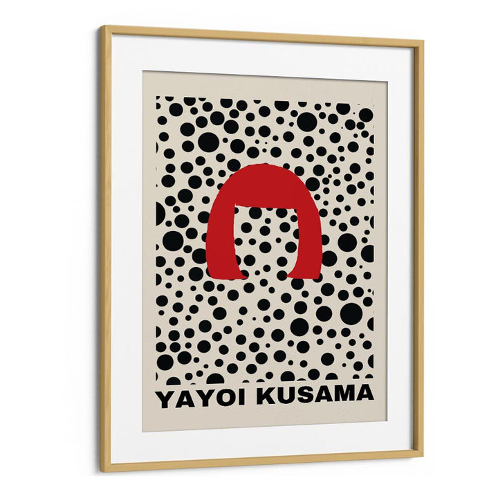 Yayoi Kusama Illustration I By Yayoi Kusama Japanese Vintage Paintings in Oak Wood Frame With Mount