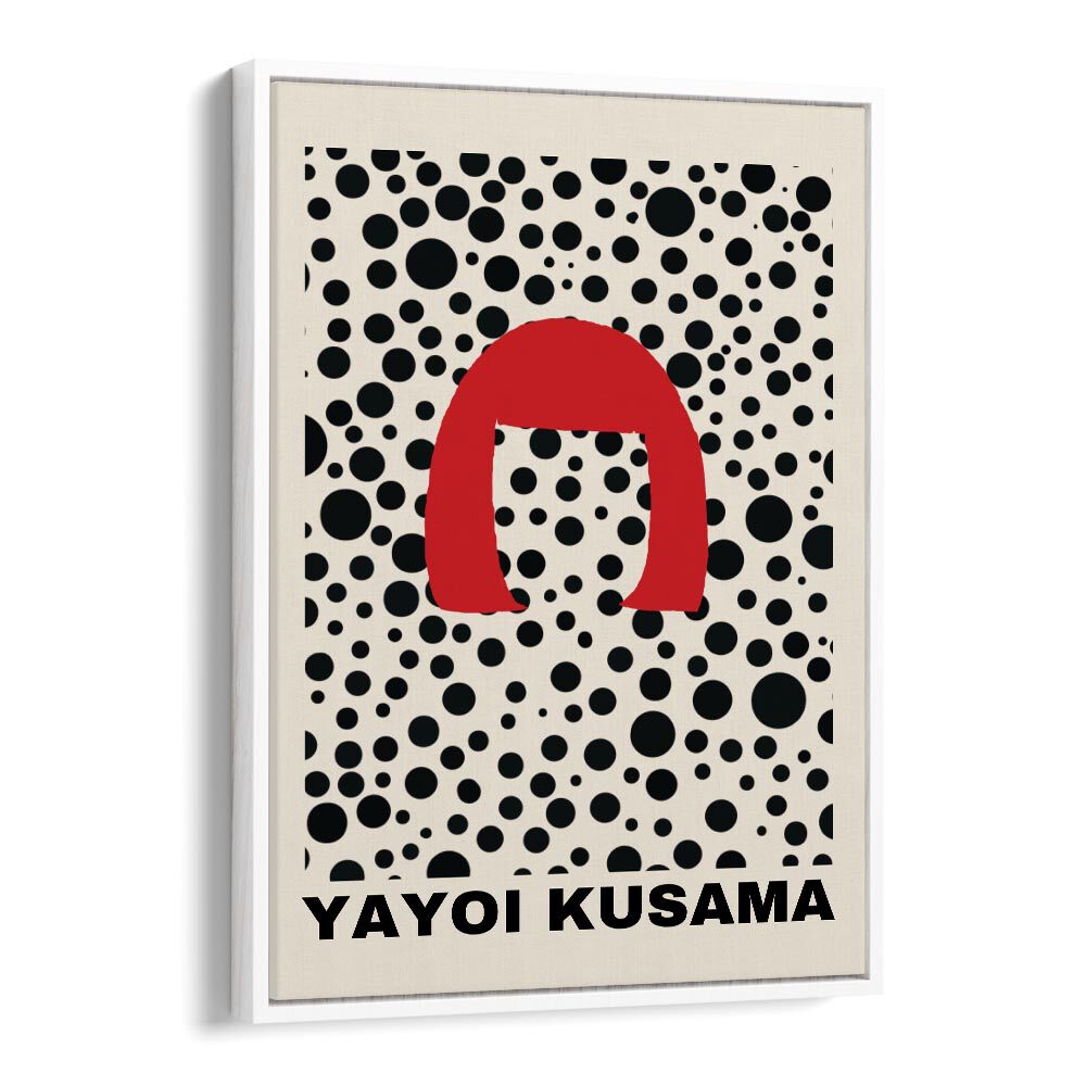 Yayoi Kusama Illustration I By Yayoi Kusama Japanese Vintage Paintings in White Floater Frame