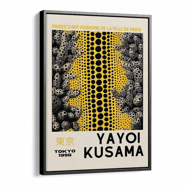 Yayoi Kusama Japanese Vintage Paintings in Black Floater Frame