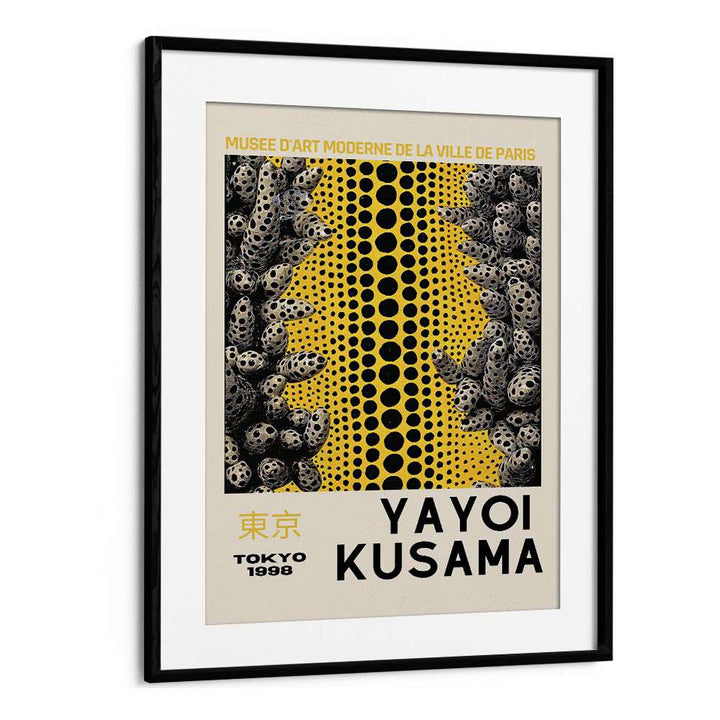 Yayoi Kusama Japanese Vintage Paintings in Black Frame With Mount