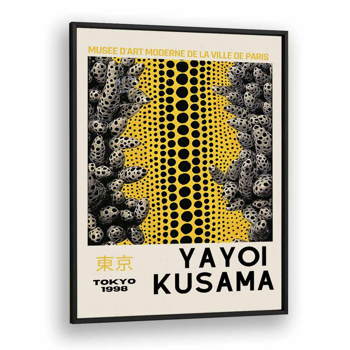 Yayoi Kusama Japanese Vintage Paintings in Black Plain Frame