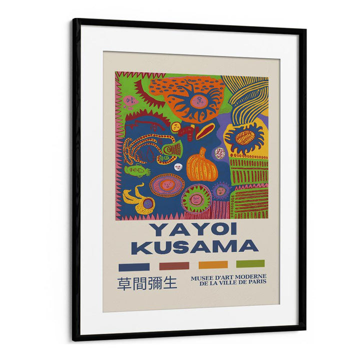 Yayoi Kusama-Musee D-Art Moderne De La Ville De Paris By Yayoi Kusama Japanese Vintage Paintings in Black Frame With Mount