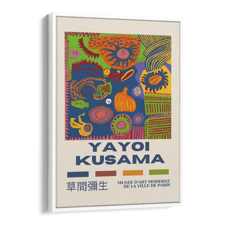 Yayoi Kusama-Musee D-Art Moderne De La Ville De Paris By Yayoi Kusama Japanese Vintage Paintings in White Floater Frame