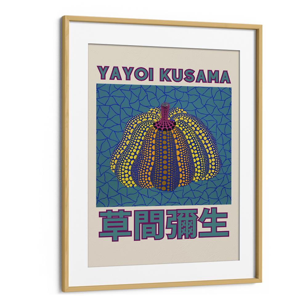 Yayoi Kusama V  Japanese Vintage Paintings in Oak Wood Frame With Mount