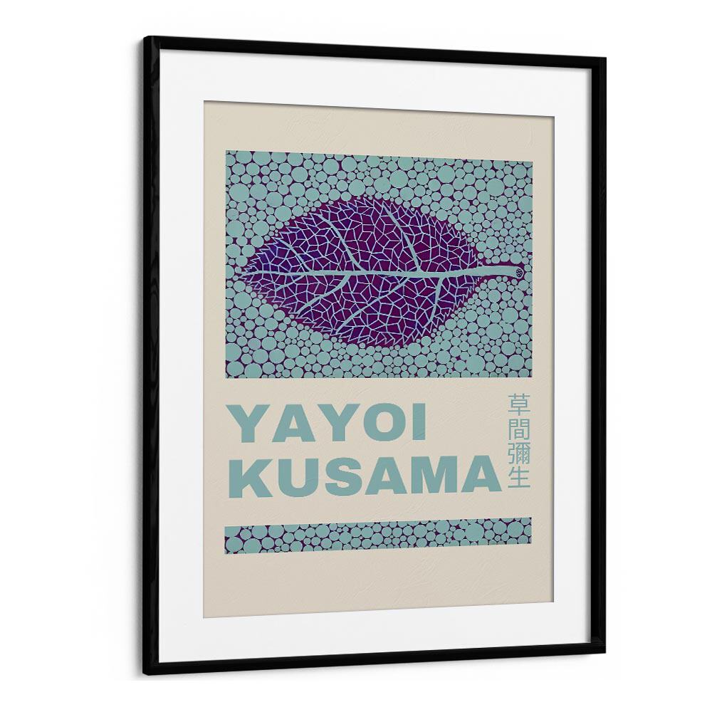 Yayoi Kusama VI Japanese Vintage Paintings in Black Frame With Mount