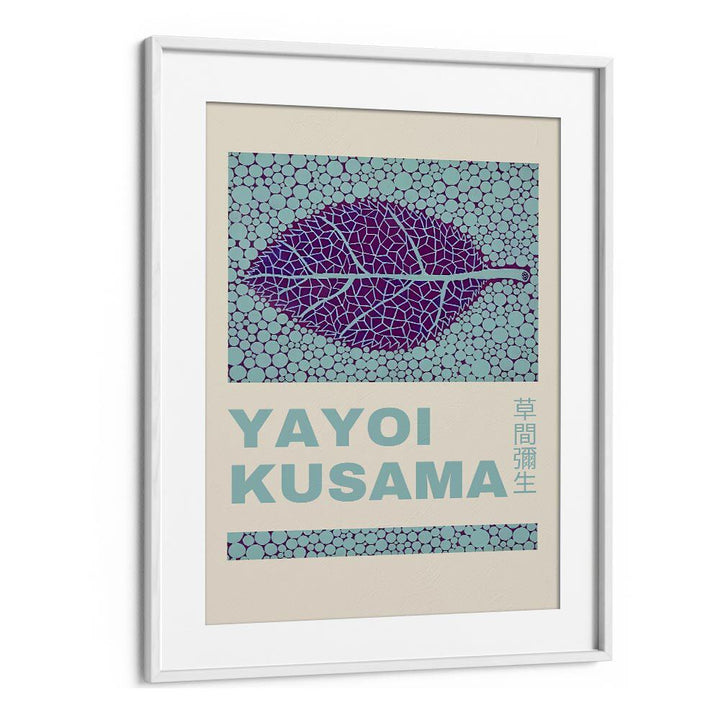 Yayoi Kusama VI Japanese Vintage Paintings in White Frame With Mount