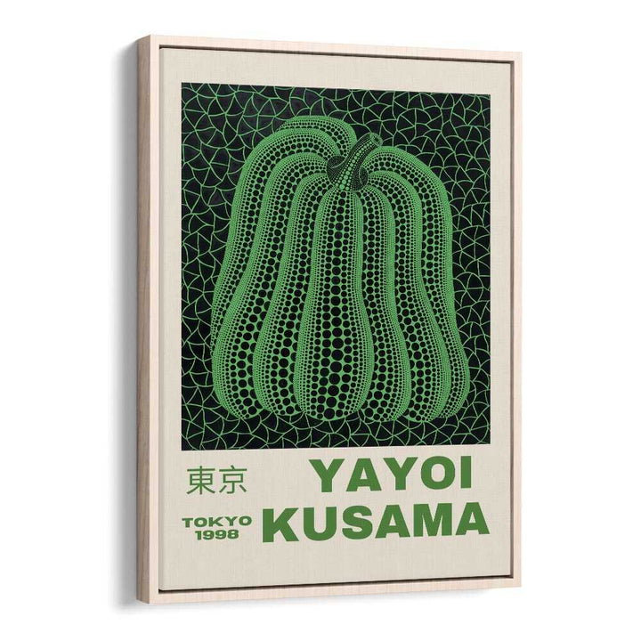 Yayoi Kusama XIX Japanese Vintage Paintings in Oak Wood Floater Frame