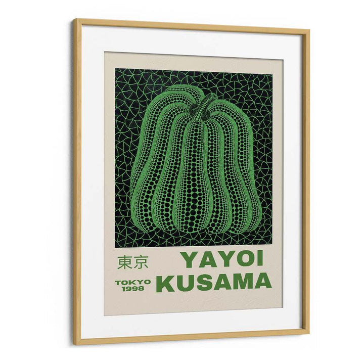 Yayoi Kusama XIX Japanese Vintage Paintings in Oak Wood Frame With Mount