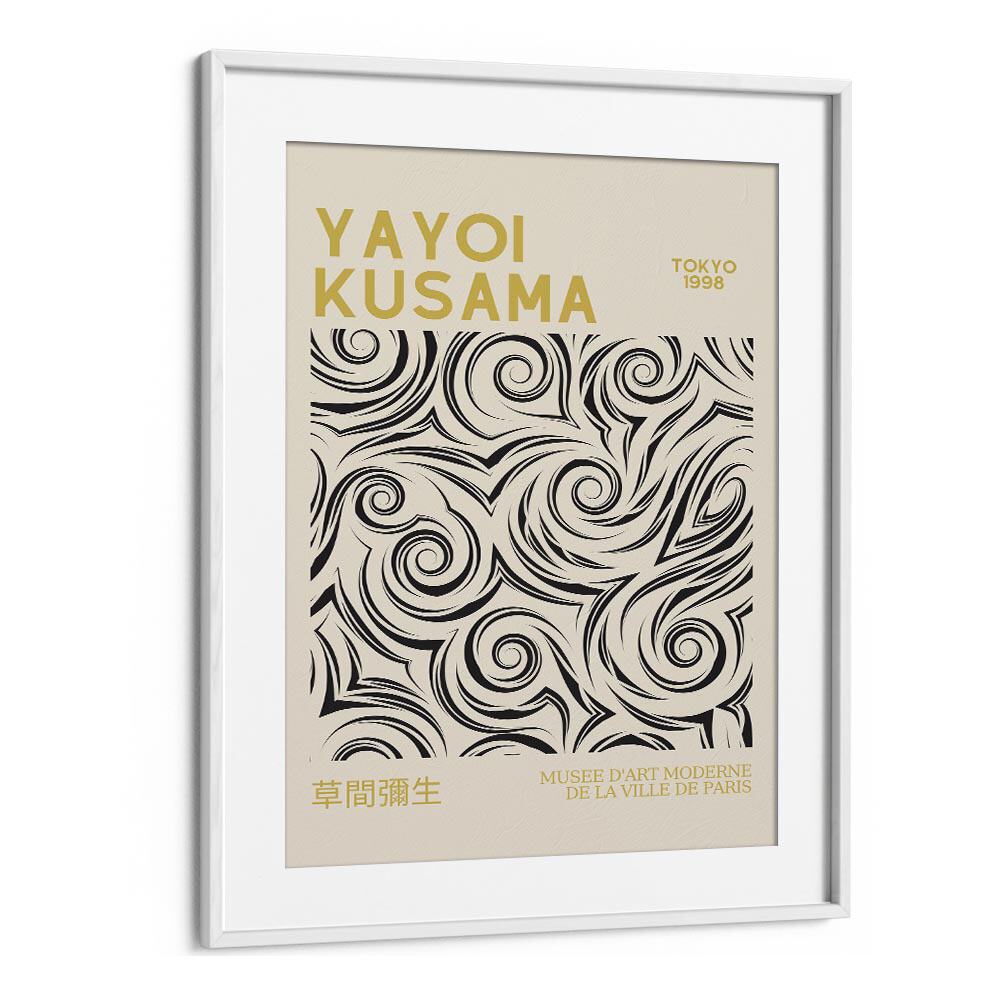 Yayoi Kusama XVIII Japanese Vintage Paintings in White Frame With Mount